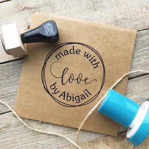 Made by Stamp, Made with love Tag, Handmade by Stamp- Made By Rubber Stamp, Created by Stamp, Self Inking Made By Stamp,   10255