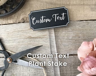 Custom Text Plant Marker, Customized Garden Stake Tag, Small Stake for Garden or Memorial, Engraved Message Sign, Your Text Here, 10460