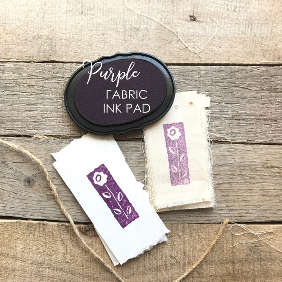 Purple Fabric Ink Stamp Pad, Fabric Ink Pad for Rubber Stamps, Lavender  Fabric Stamp Ink, Permanent Ink for Canvas, and Muslin, Violet Ink 