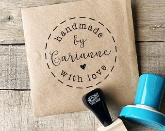 Handmade by Stamp, Made by Stamper for Cards, Custom Made by Rubber Stamp, Hand Made by Tag Stamp, Made With Love Stamp, CS-10382h