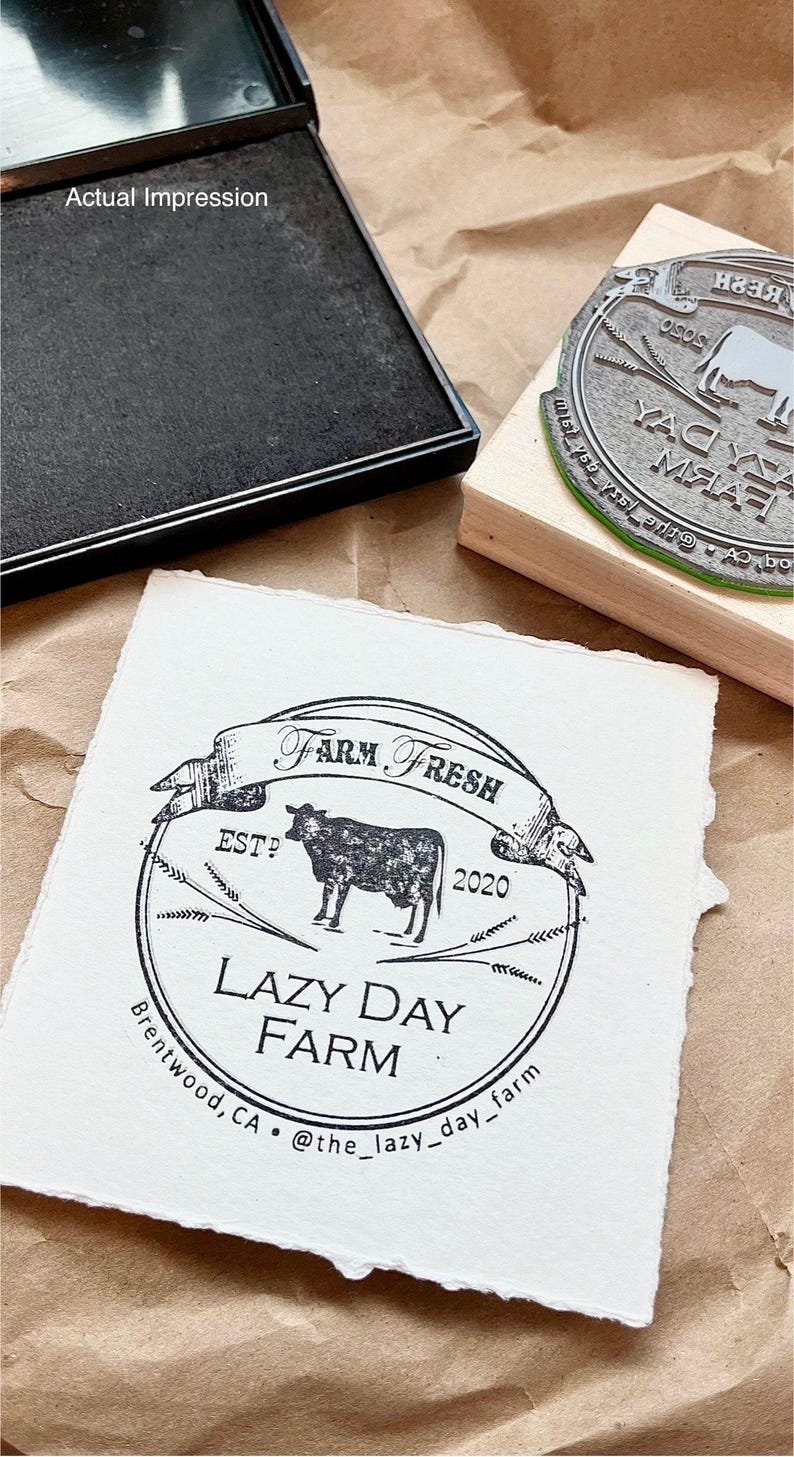 Boerderijstempel, aangepaste rubberstempel boerderijlogo, Homestead-logo ontwerpstempel, boerderij verse dierenstempel, gepersonaliseerde eierdoosstempel CS-10384 afbeelding 8