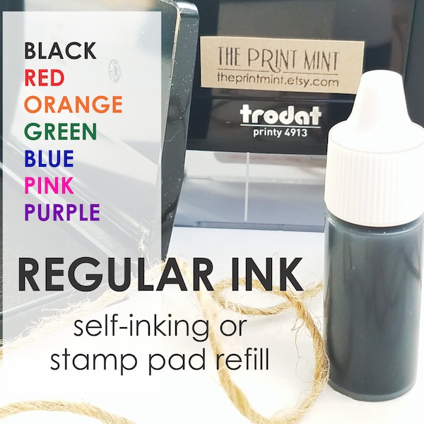 Regular Ink Refill for Self-Inking Stamp or Stamp Pad- 7 colors