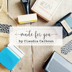 Handmade by Stamp- Made With Love by Rubber Stamp, Selbstfärbender Stempel nach Maß, Handgefertigt Mit Liebe Gebacken, Geschenke für Crafty Mütter 10168