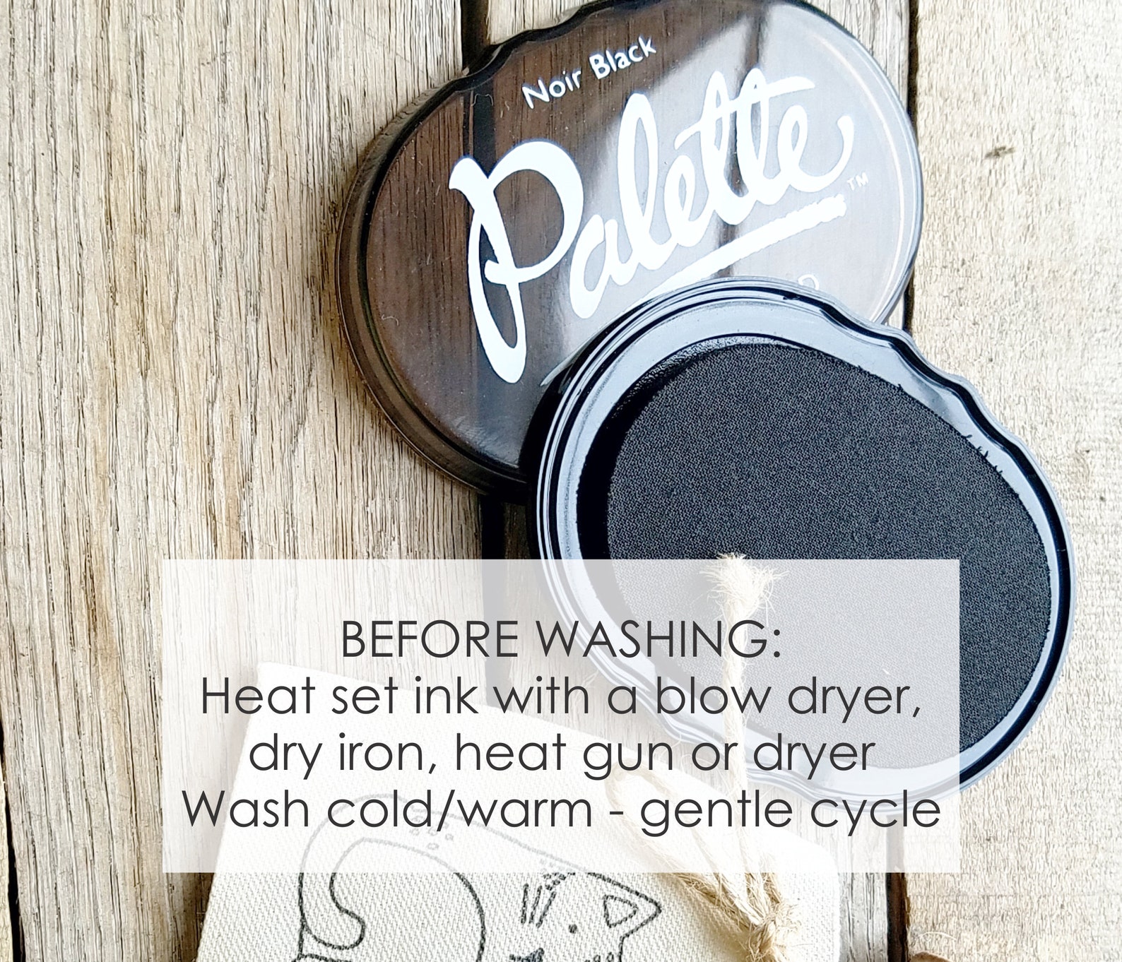 Black Fabric Ink Stamp Pad, Fabric Ink Pad for Rubber Stamps, Fabric