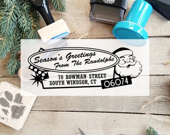 Christmas Address Stamp, Retro Return Address Stamp, Custom Self-Inking Address Stamp, 1950's Style, Season's Greetings Stamp, CS-10322 S