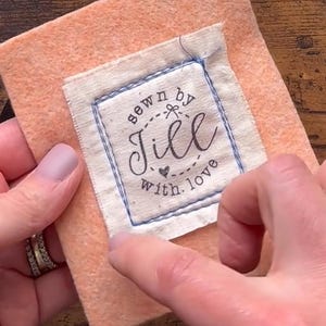 Personalized Fabric Stamp, Sewn By Tags Fabric Stamp, Permanent Fabric Ink or Self-inking, Made By Quilt Sewing Labels Stamp CS-10382s image 6