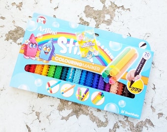 Artline Coloring markers- Connectable Markers- Coloring Pens- Marker Set- Bright Colors- Coloring Supplies- Medium Point Markers