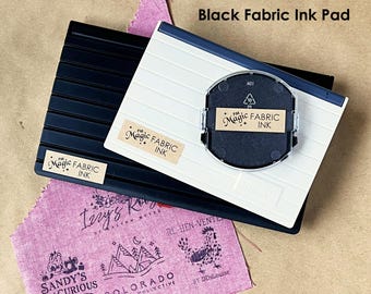 Fabric Ink Stamp Pad, Magic Fabric Textile Ink, Black, Permanent, Waterproof, Washproof, Large, Medium, Small