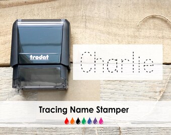 Kinder Namen Stempel, Nachverfolgbarer Name selbstfärbend, Kinder Namen Stempel, personalisierter Namensstempel zum Nachzeichnen 10333t