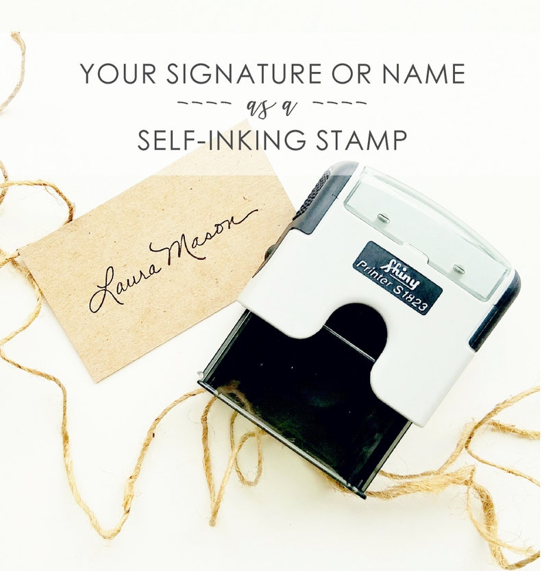 Signature Stamp Name Self Inking Custom Signature Stamp Etsy