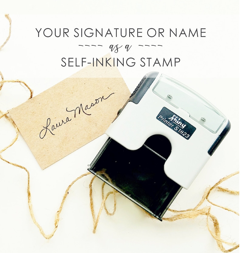 Signature Stamp Name Self Inking Custom Signature Stamp Etsy