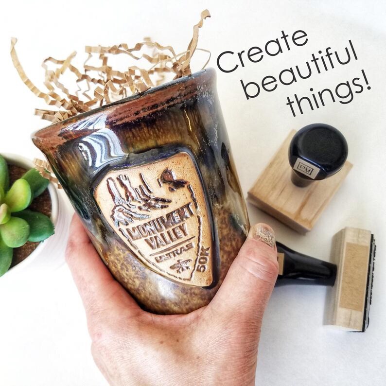 Mini Pottery Stamp: Personalized Initials, Clay Signature Stamp image 9