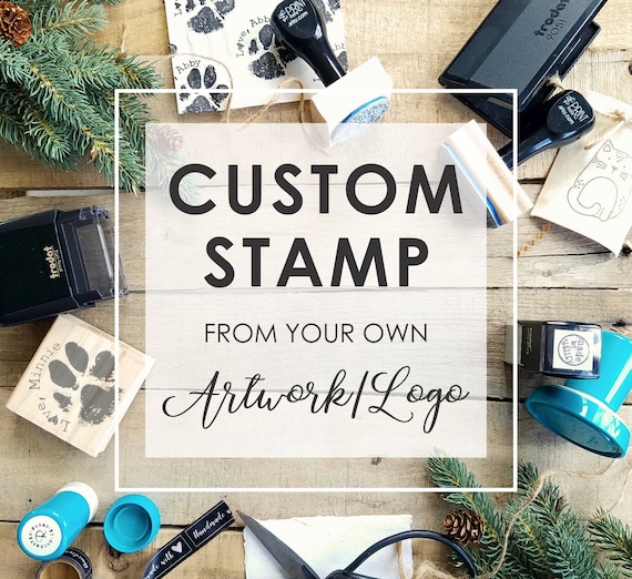 Custom Stamp of Logo or Own Artwork or Design, Business Cards Stamp,  Personalized Logo Self-inking Stamp, Custom Rubber Stamp