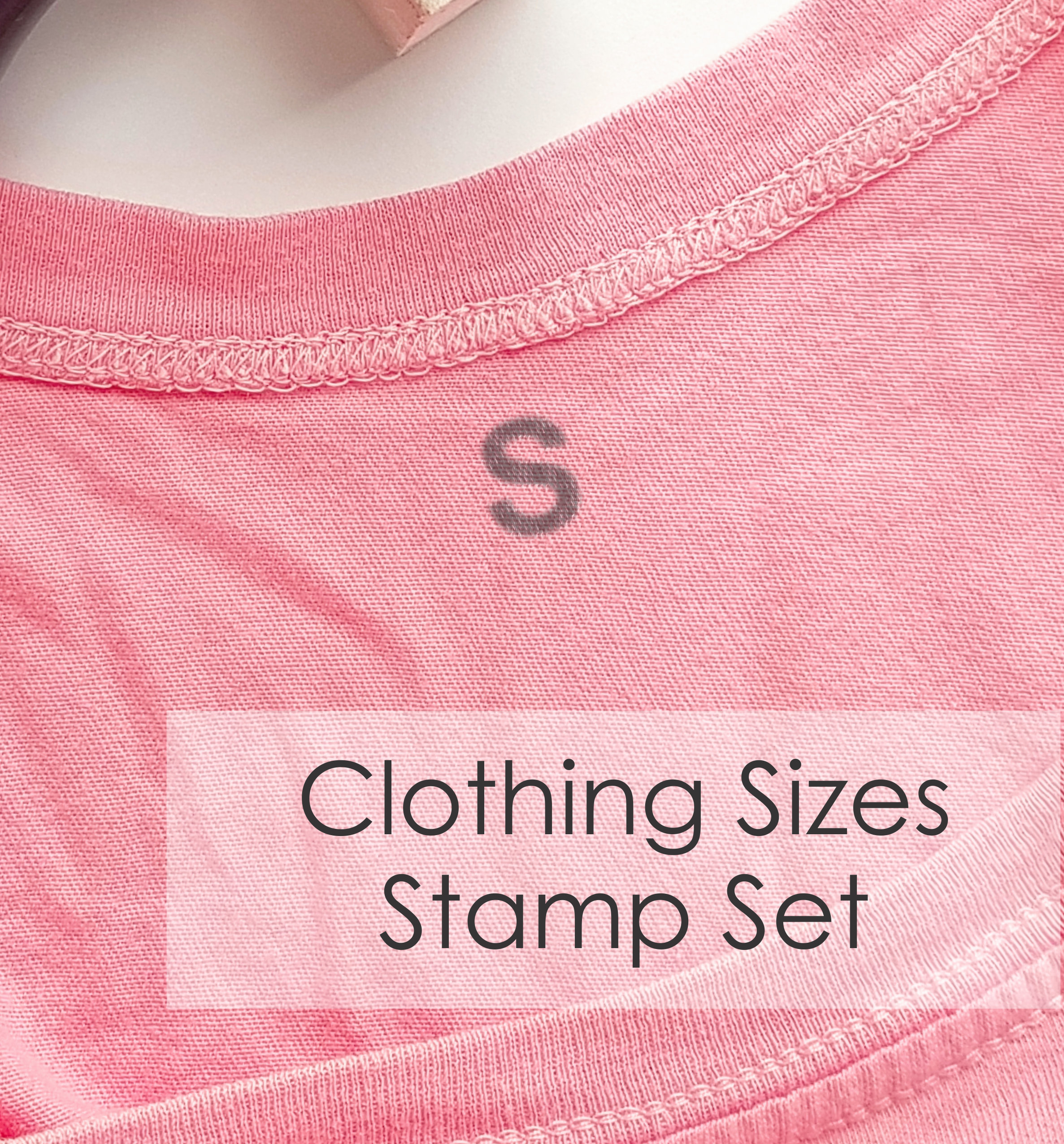 Clothing Labels Sizes Stamp Sets, S M L XL and More Sizes Stamps