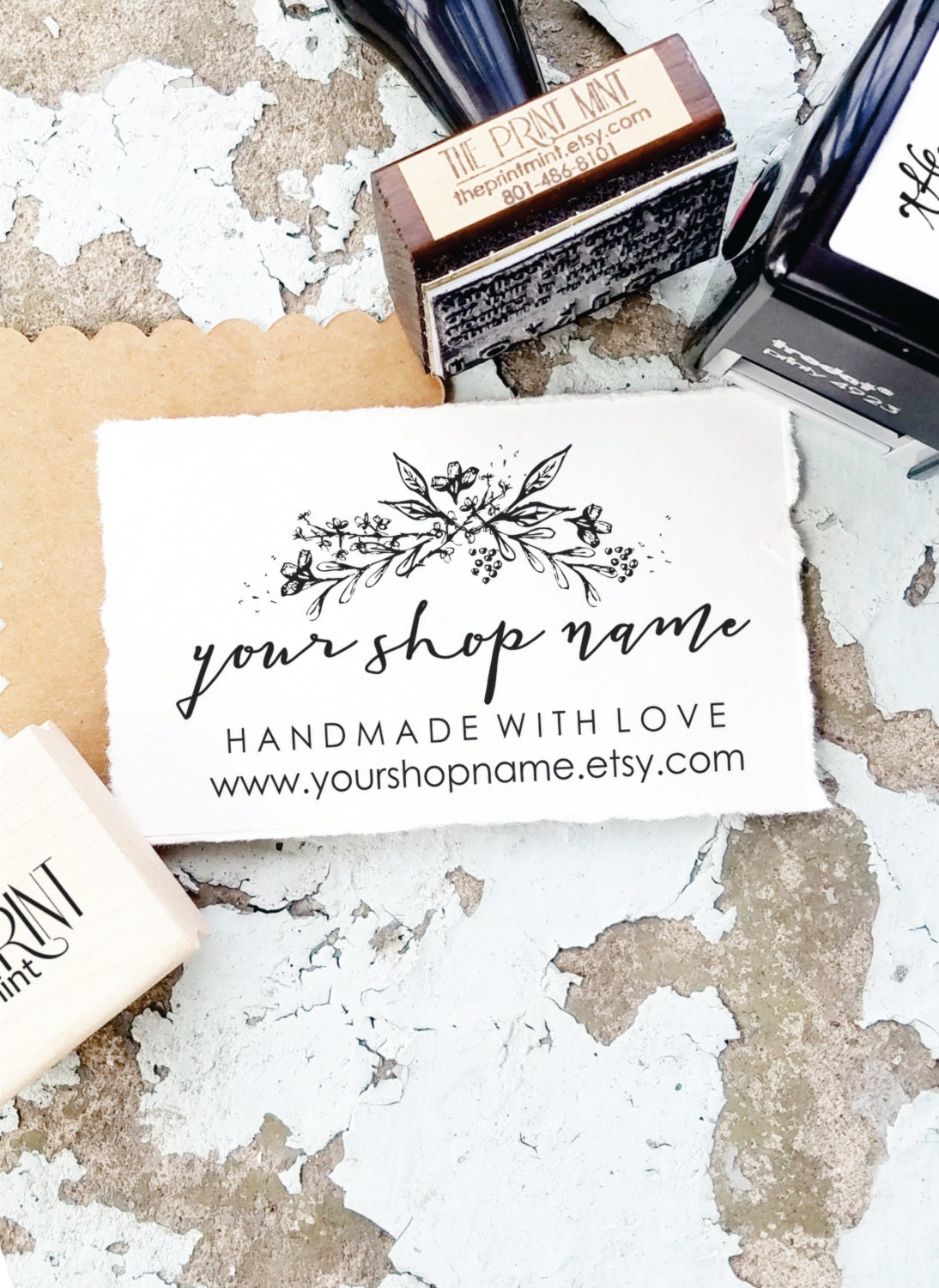 Custom Business Stamp Business Card Stamp Custom Stamp Etsy