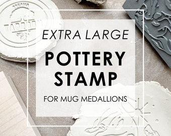 Mug Clay Stamp From Your Logo or Artwork,  Extra Large Pottery Stamp For Mug Medallions, Custom Clay Stamp for Mugs, 3 x 3" and Other Sizes