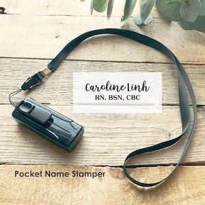Carimbo de bolso personalizado com nome, autoentintado, presente para enfermeira, carimbo profissional personalizado CS-10435 imagem 7