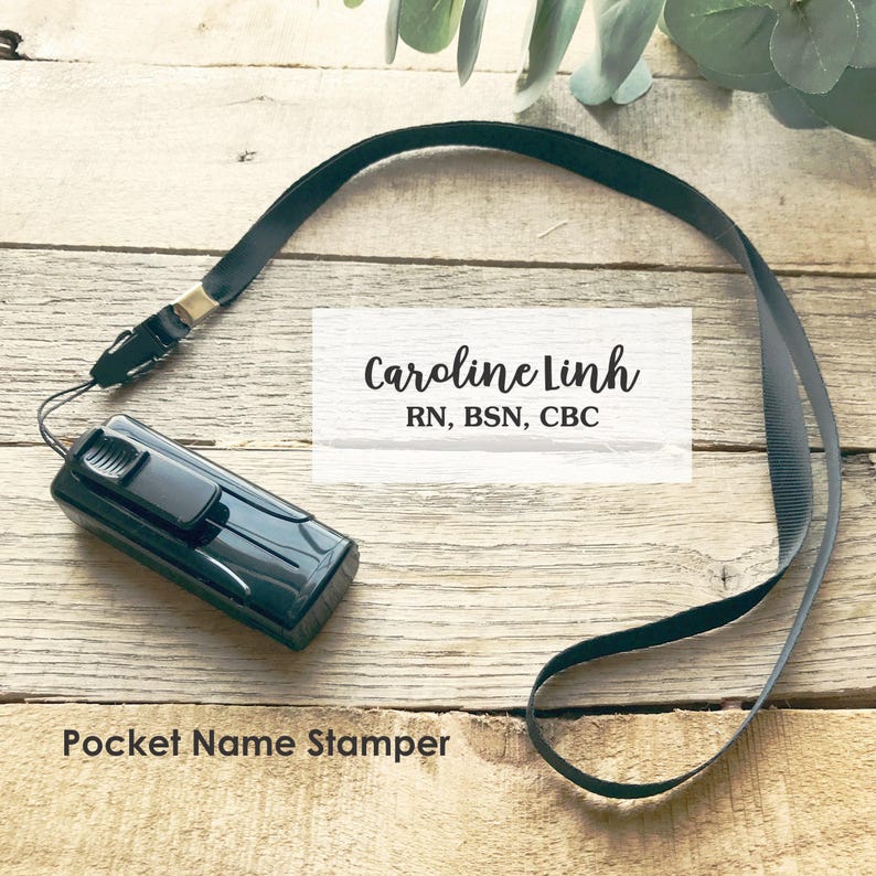 Carimbo de bolso personalizado com nome, autoentintado, presente para enfermeira, carimbo profissional personalizado CS-10435 imagem 7
