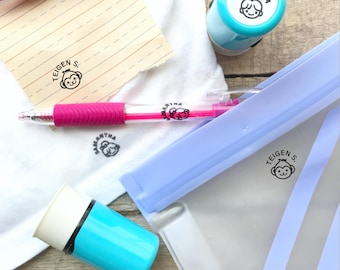Name Stamp For Clothing and All Surfaces, Daycare Stamp Permanent Ink, Kids Mini Name Stamp, Children's Clothing Labels, Small Name Stamp