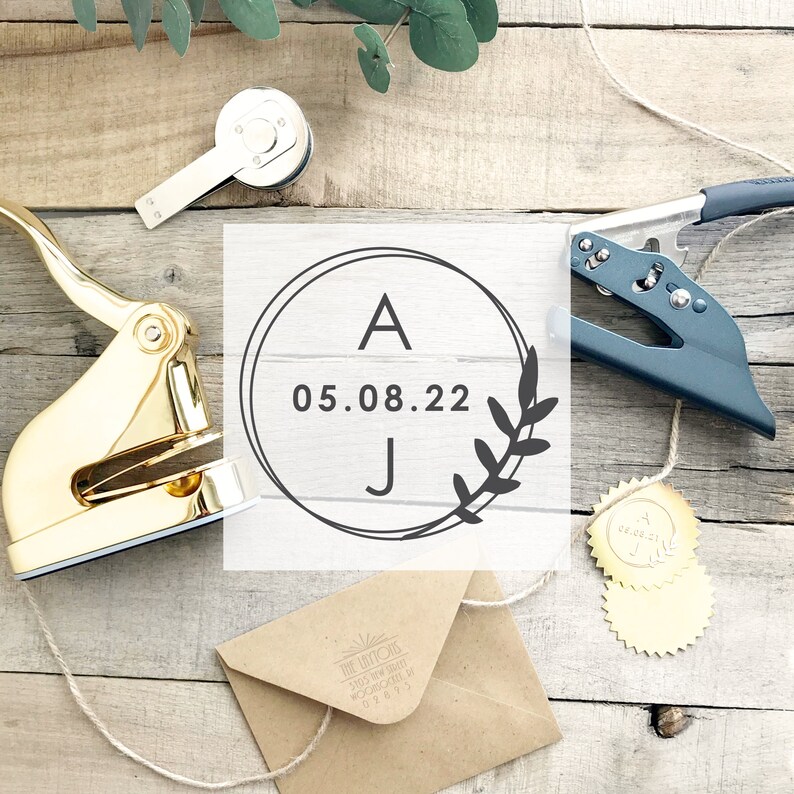 Initials Wedding Embosser Custom Wedding Embossing Stamp Etsy
