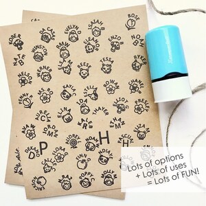 Name Stamp For Clothing and All Surfaces, Daycare Stamp Permanent Ink, Kids Mini Name Stamp, Children's Clothing Labels, Small Name Stamp image 7