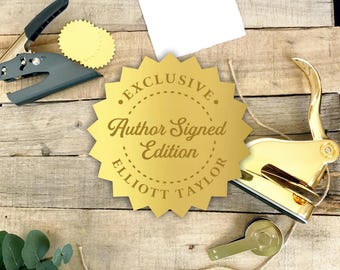 Signed Copy Embosser for Stickers or Seals, Author Signature Stickers Embosser, Autographed Edition Author Embossing Stamp 10482