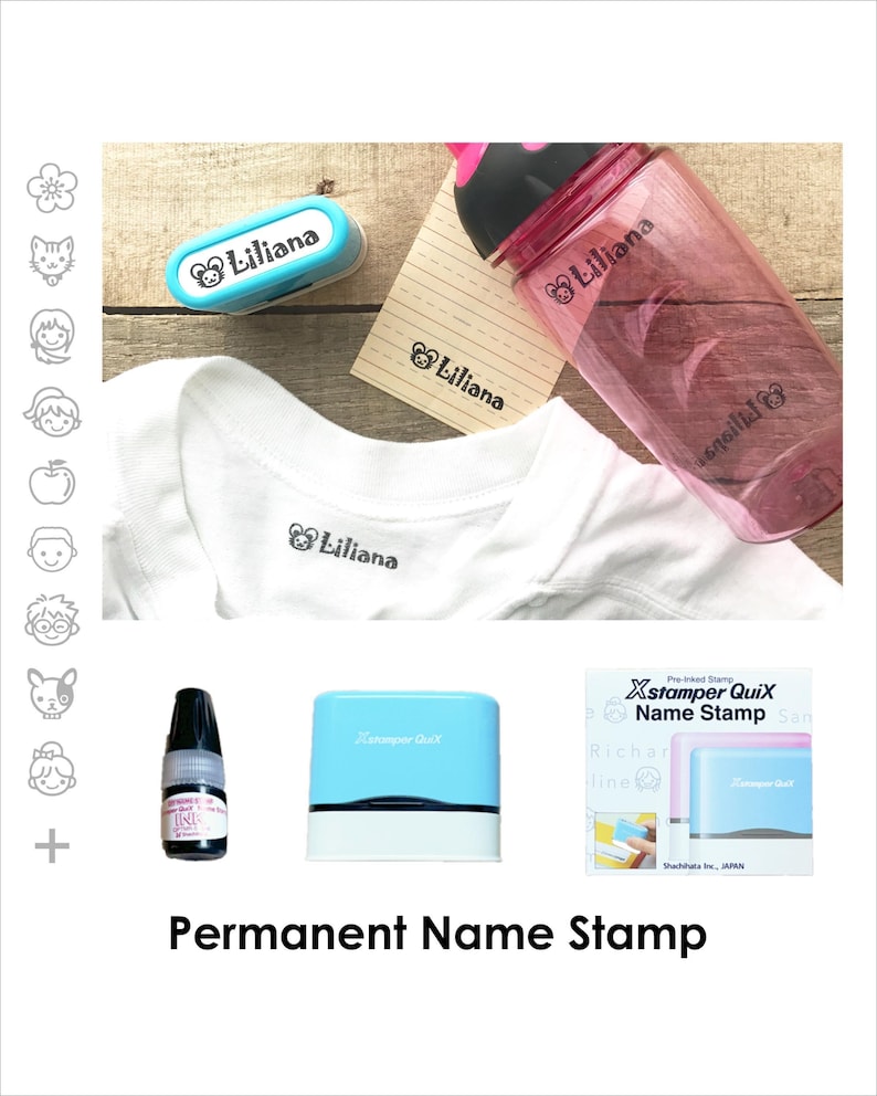 Clothing Stamp with Name, Permanent on Any Surface or Fabric, Personalized Clothing Labels Stamp for Kids and Camp, Self-inking Q41 image 7