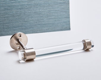 Toilet Paper Holder, Lucite and Chrome, Nickel, or Satin Nickel Wall Mount Toilet Paper Holder, Modern Bathroom Accessories