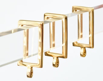 Anelli per tende rettangolari in ottone per asta per tende in lucite, Anelli per tende rettangolari in ottone per asta per tende in lucite, Hardware per tendaggi personalizzato di Luxholdups