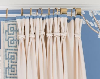 1.37" DIA Lucite Curtain Rod (Polished Brass, Satin Brass or Nickel) - Lucite Curtain Rod -  Drapery Rod - Custom Curtain Rod - LuxHoldups