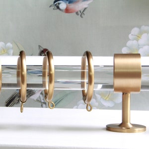 Luxholdups Lucite Curtain Rod 1.5 Inch, Custom Lucite Curtain Rods w/ Brass Hardware for Living Room, Dining Room, Nursery, or Bedroom