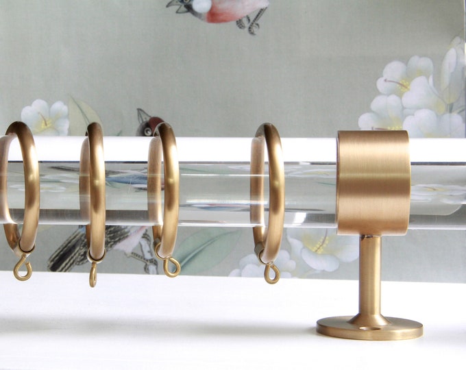 Luxholdups Lucite Curtain Rod 1.5 Inch, Custom Acrylic Curtain Rods with Gold Hardware for Living Room, Dining Room, Nursery, or Bedroom