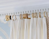 1.5" Custom Cut Acrylic Curtain Rod by Luxholdups, Satin or Polished Brass and Lucite Drapery Rod, Round Curtain Rods With Gold Hardware