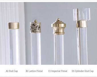 Finials (Polished Brass, Satin Brass) - Curtain Finials -  Drapery Finials - End Caps - Drapery Hardware - Curtain Hardware - LuxHoldups