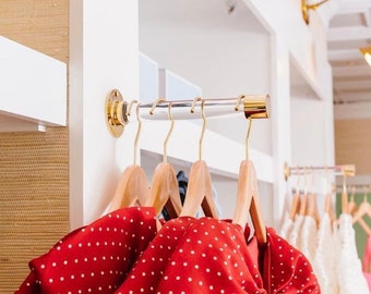 Lucite Projection Hook (Polished Brass, Satin Brass or Nickel)  Lucite Face Out - Brass Hook - Retail Fixtures  - LuxHoldups