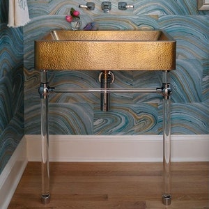 Custom Lucite Sink Base, Vanity Legs, Bathroom Base, Powder Room Vanity, Bathroom Vanity w/ Single Sink image 2