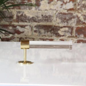 Lucite Toilet Paper Holder, Chrome and Nickel Hardware, Wall Mount TP Holder image 4
