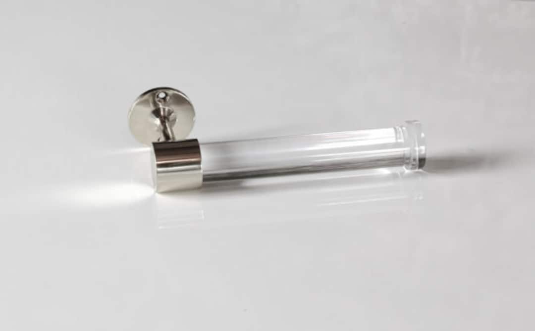 Lucite Toilet Paper Holder Chrome or Nickel Hardware, Lucite Bathroom Accessories, Tissue Roll