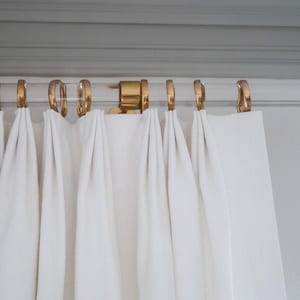 1.37” DIA Custom Lucite Curtain Rod, Clear Lucite Drapery Rod w/ Brackets in Brass or Nickel, Designer Cast Lucite Rod by LuxHoldups