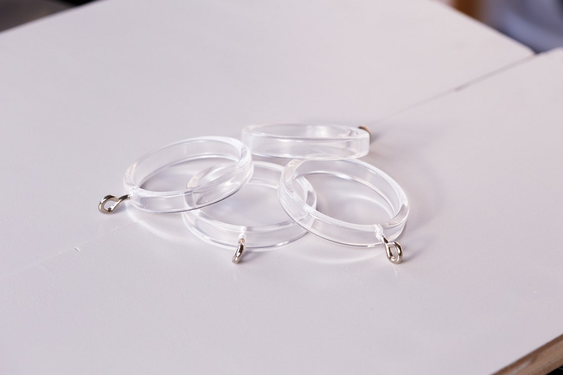 Lucite Curtain Rings Curtain Rings Drapery Hooks Drapery Etsy
