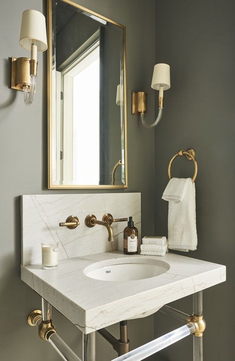 Custom Lucite Sink Base, Vanity Legs, Bathroom Base, Powder Room Vanity, Bathroom Vanity w/ Single Sink image 4