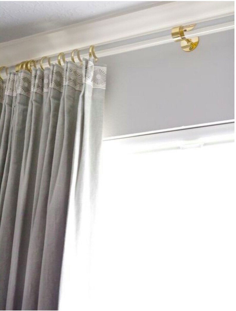 Lucite Curtain Rod polished brass satin brass or nickel Etsy