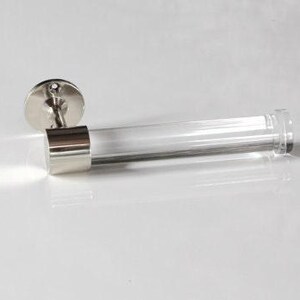Lucite Toilet Paper Holder, Chrome and Nickel Hardware, Wall Mount TP Holder image 2