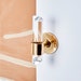 Angled Lucite Robe Hook (Polished Brass, Satin Brass) Lucite Towel Hook - Angled Robe Hook - Wall Hook - Hooks - Bathroom Hooks - LuxHoldups 