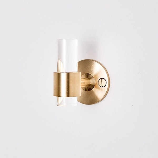 Lucite Brass Robe Hook, Modern Bathroom Towel Hanger