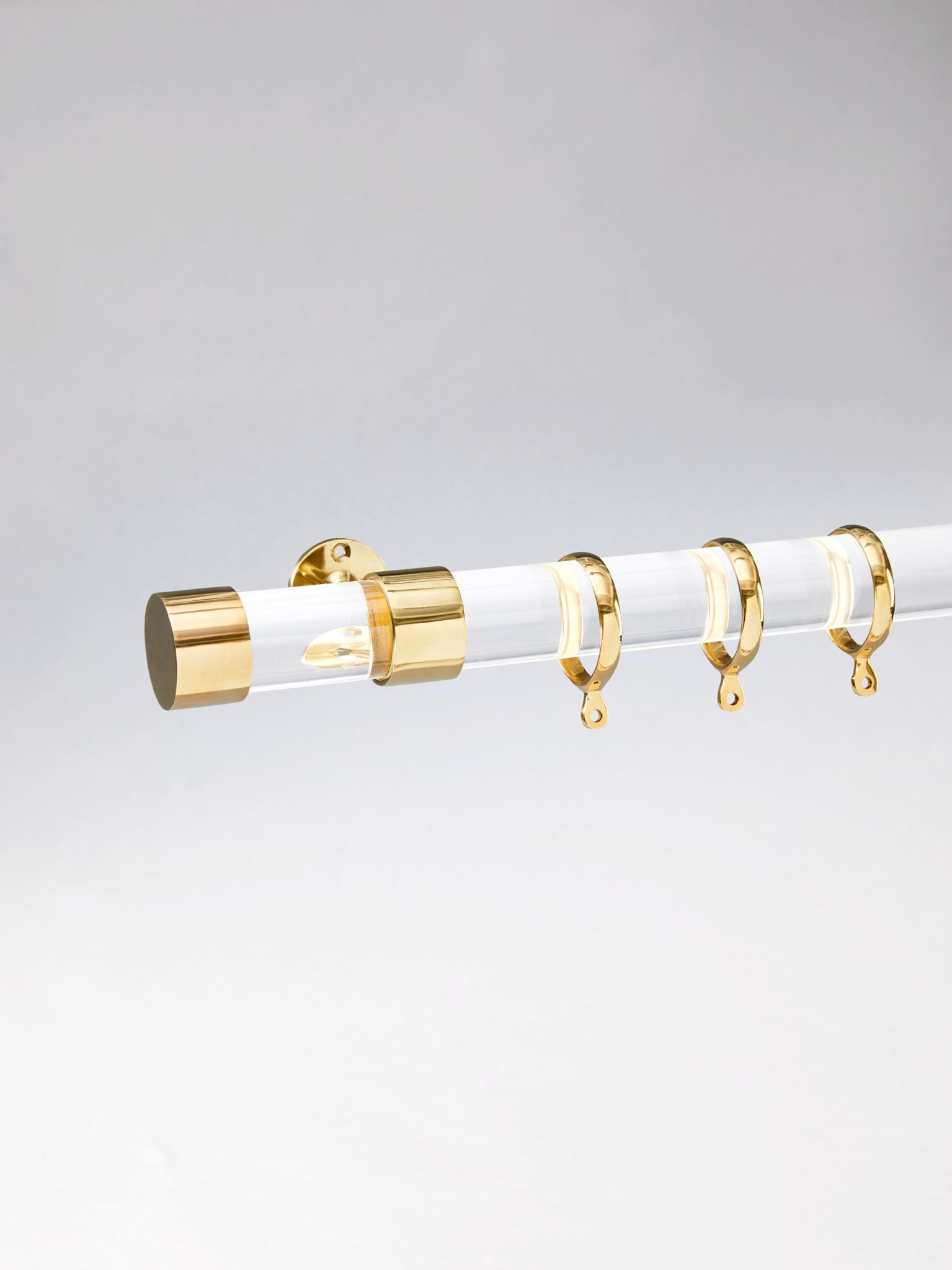 1.5 DIA Custom Lucite Drapery Rod Polished brass Satin Etsy