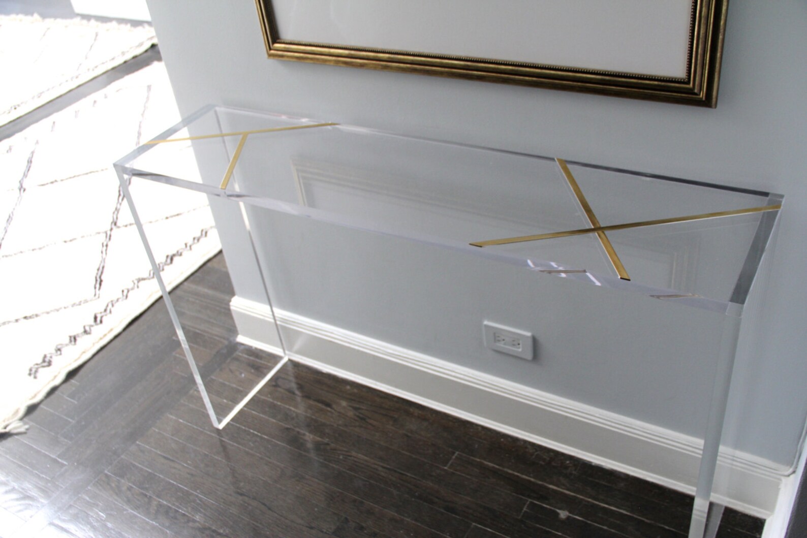 Lucite Console Table Console Table Narrow Entryway Table Etsy UK