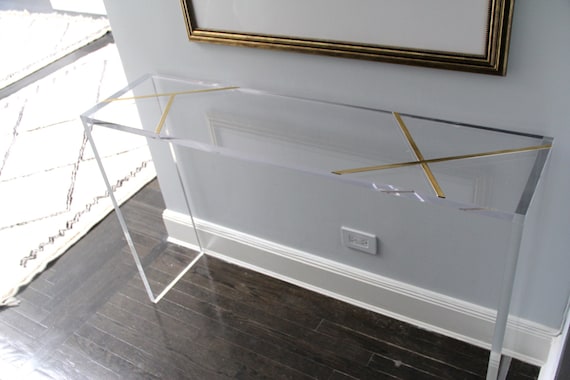 Lucite Console Table, Narrow Entryway Console Table