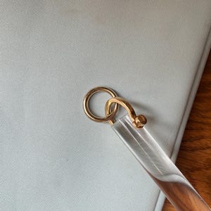 Lucite Drapery Wand (Polished Brass, Satin Brass, Polished Nickel) - 5/8" DIA - Lucite Curtain Wand - Acrylic Wand - Curtain Pull-LuxHoldups