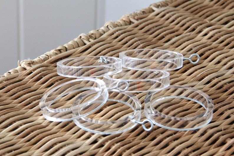 Clear Curtain Rings for 1.37 or 1.5 Inch Diameter Drapery Rod, Lucite Eyelet Rings, Custom Shower Curtain Rings, Lucite Drapery Hardware image 3